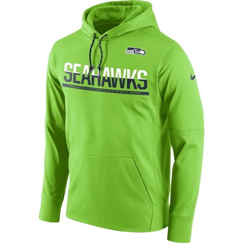Men's Seattle Seahawks Nike Sideline Circuit Green Pullover Hoodie - Click Image to Close